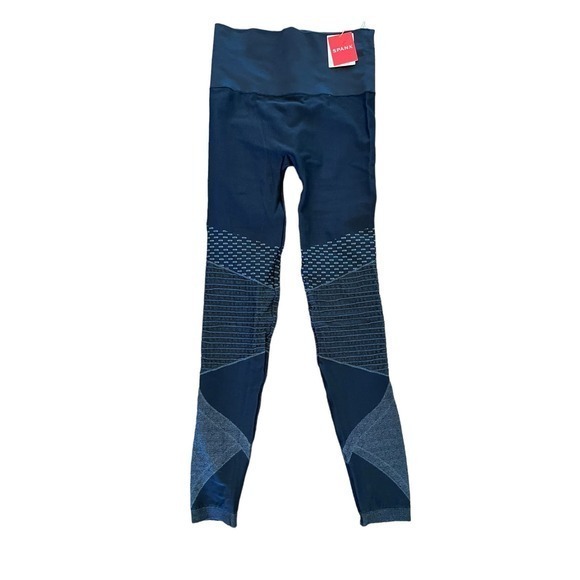 NWT Spanx Moto Leggings‎ Indigo Sky Navy Blue Seamless Look at Me Now Size Small - Picture 2 of 15